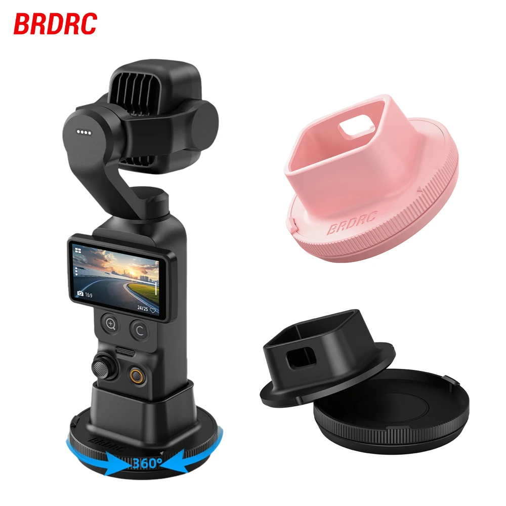 BRDRC Detachable Desktop Base for DJI OSMO Pocket 4P/4/3 Camera Accessories Rotating Car Mount