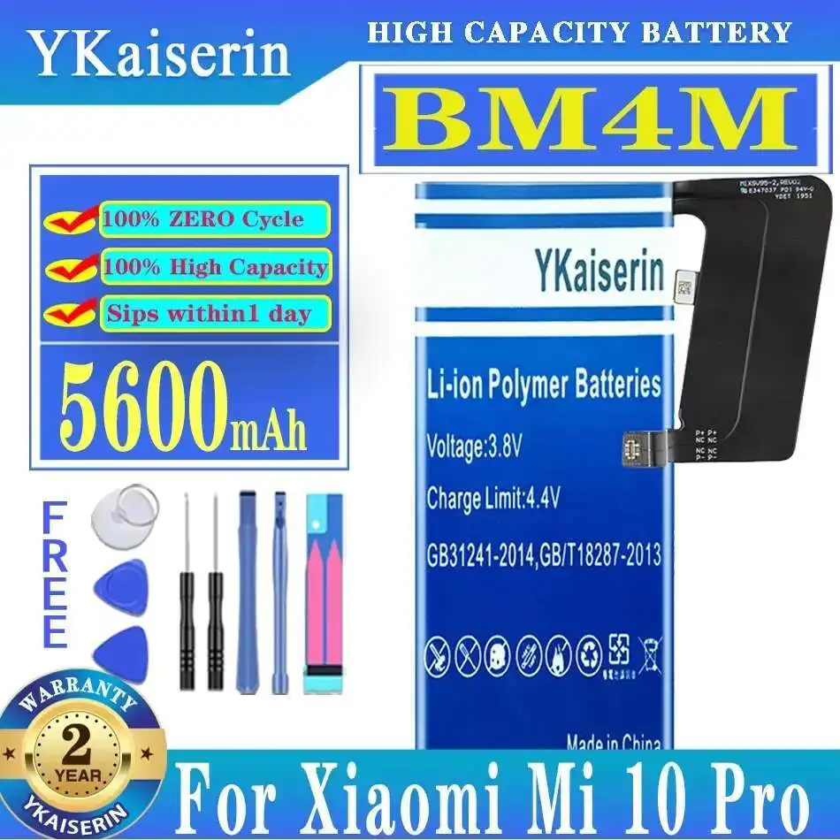 

Mobile Phone Battery 5600mAh For Xiaomi MI 10 Pro 10Pro 5G Mi10 Pro BM4M Safe