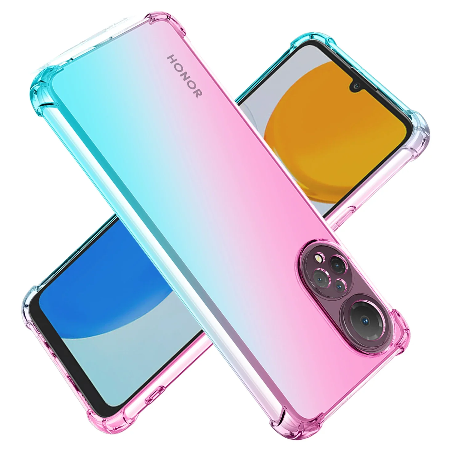 

for Honor X7 X8 X9 X30 X10 5G Phone Case Clear Cute Gradient Slim Anti Scratch Flexible TPU Cover Shockproof Case Honor X9 5G