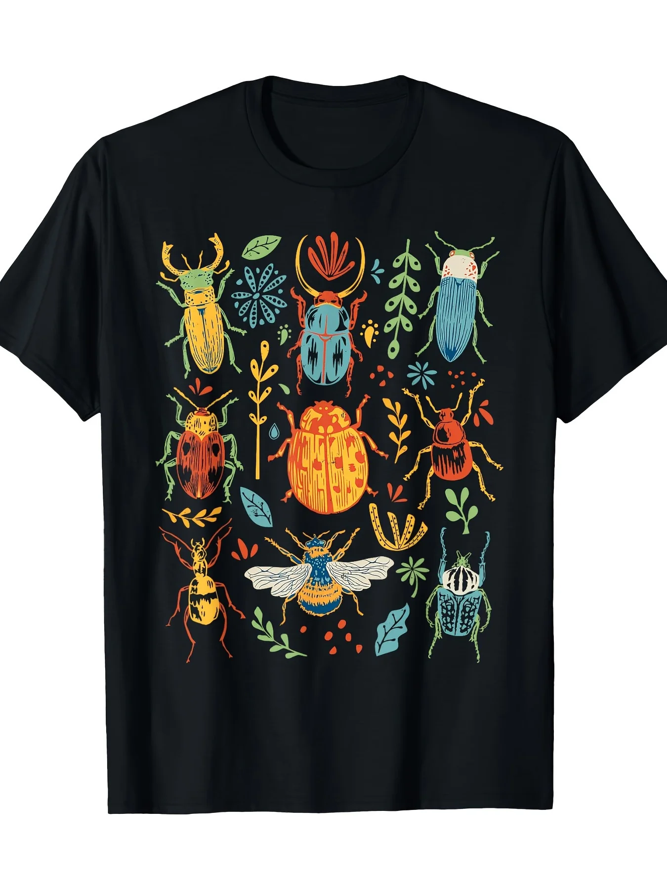 Insect Beetle Collector Entomologist bedrucktes T-Shirt, lässiges Rundhals-Shirt, weich und bequem, Street-Hip-Hop, kurzärmelig, Y2K