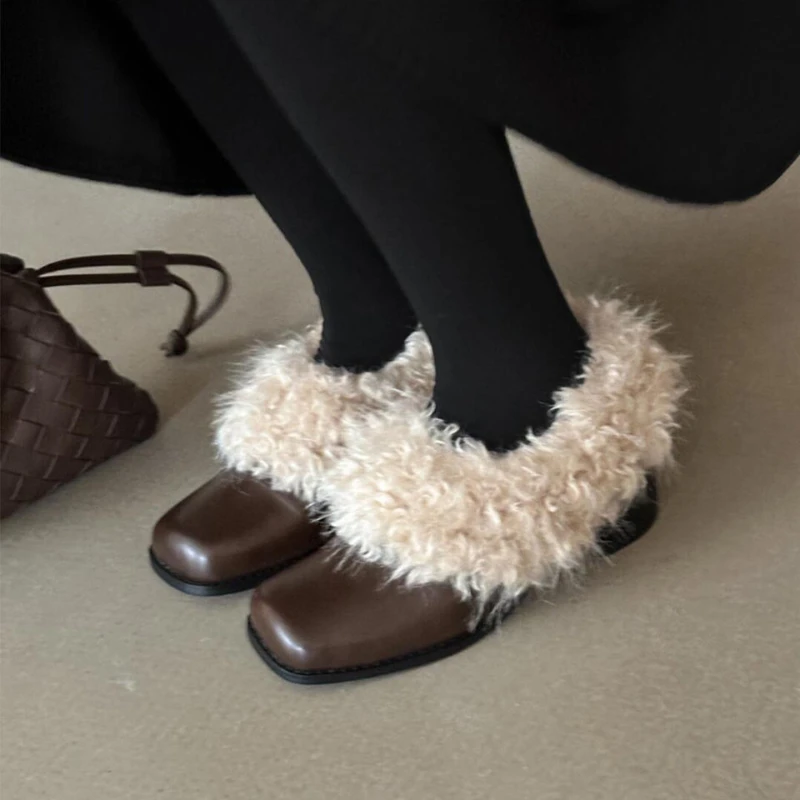 

New Women Shoes Fashion Versatile Comfortable High Heels Thick Soled Plush Premium Daily Women's Boots Design Trendy Ankle Boots