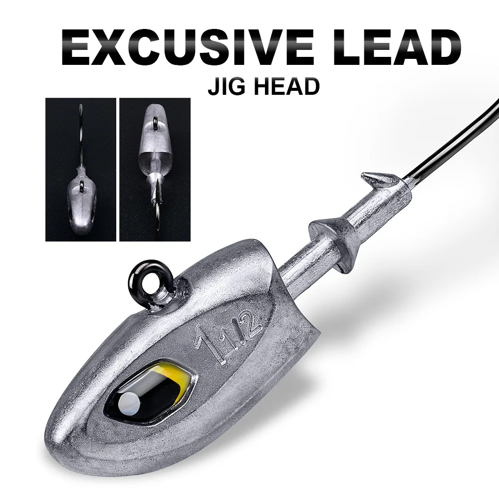 PRO BEROS 2-5 Stück/Beutel 9-40g JIG-Haken mit Scharfer Widerhaken und 3D-Augen, Jigkopf-Haken für Weichköder, Wurm-Angelzubehör, Weichplastik-Jig – Detail 8