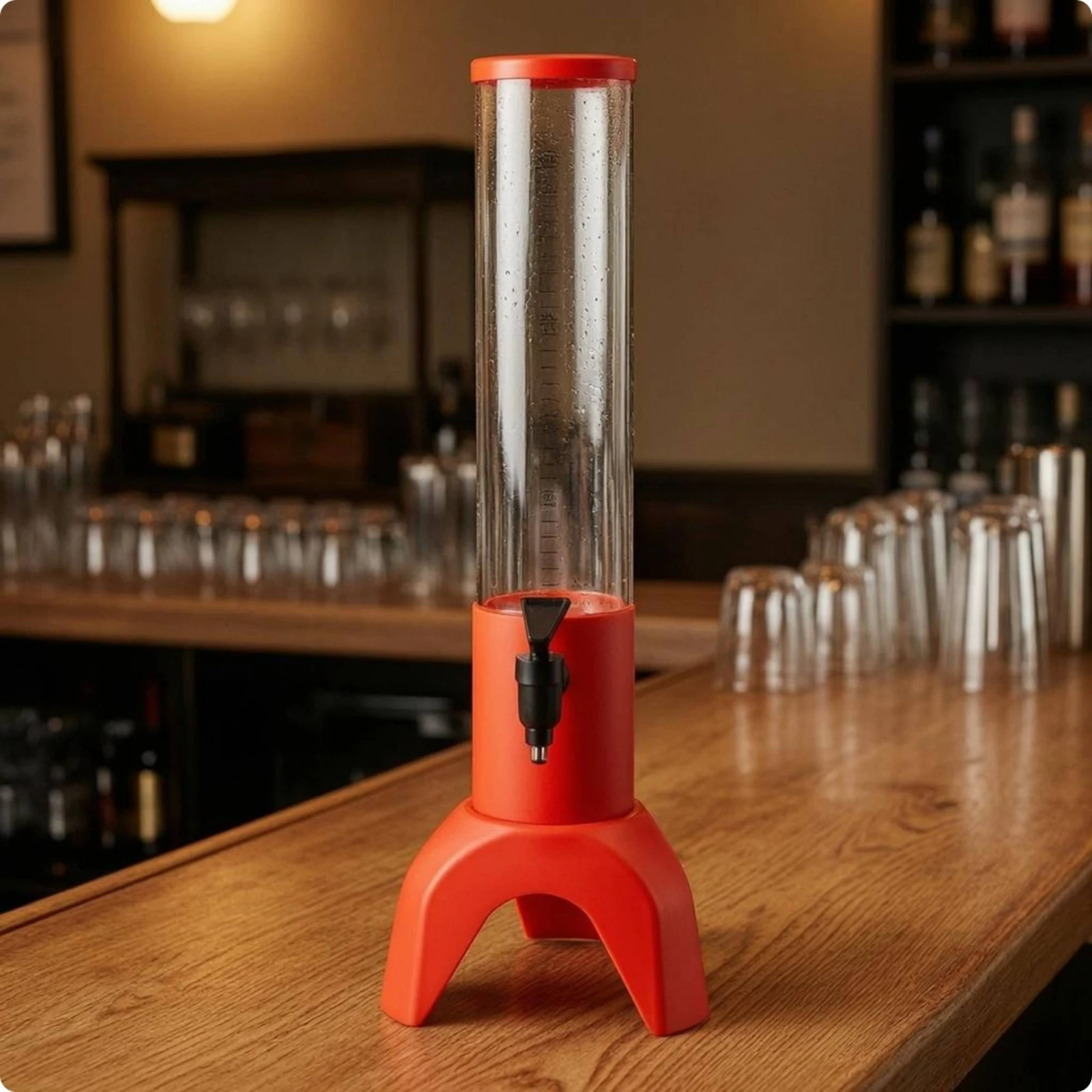 

Beer Column Dispenser Clear Beer Dispenser Column Polycarbonate Sturdy Base