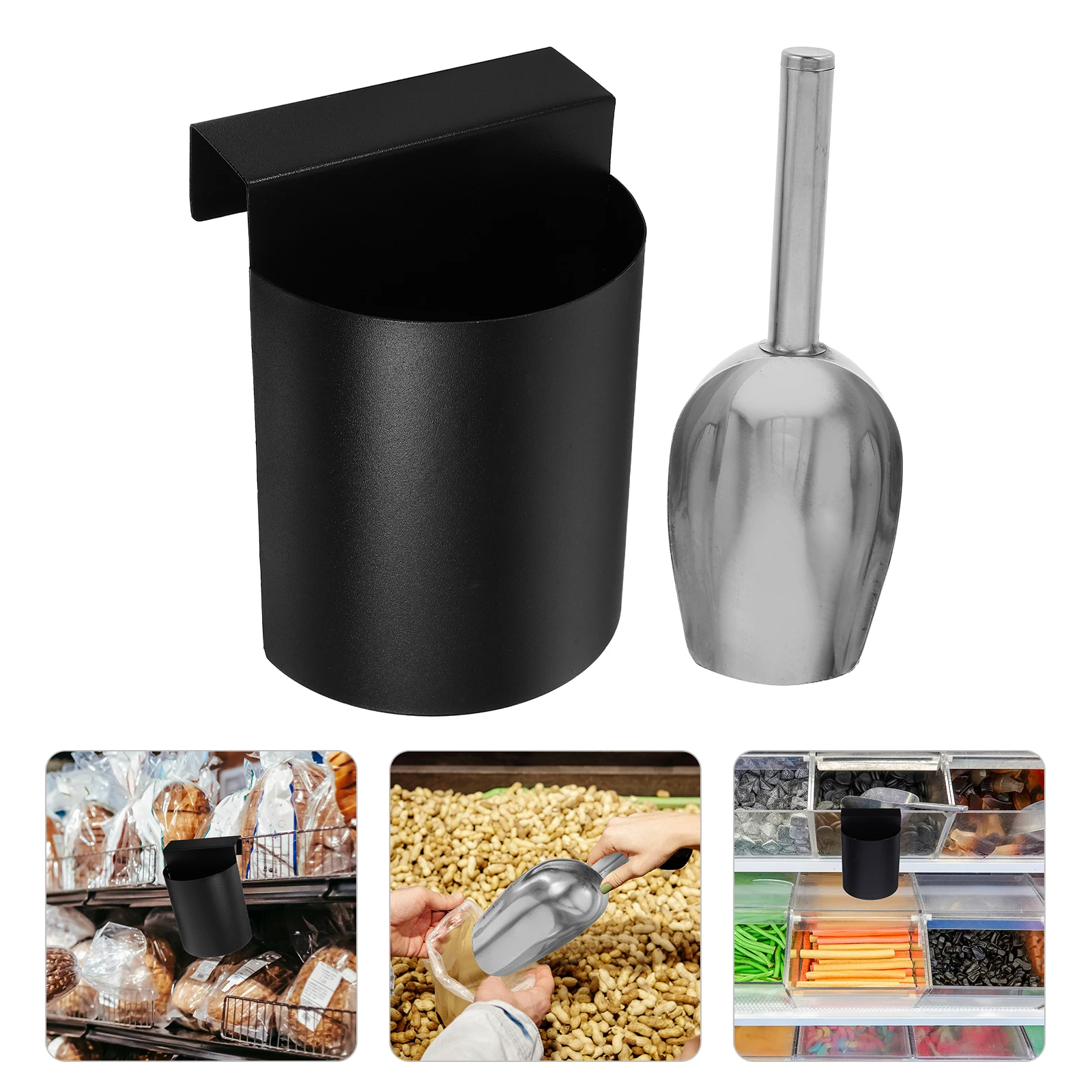 

1 Set Stainless Steel Set With Storage Box Compact Scoop Ice Nuts Grains Smooth Easy For Kitchen Tea Shop