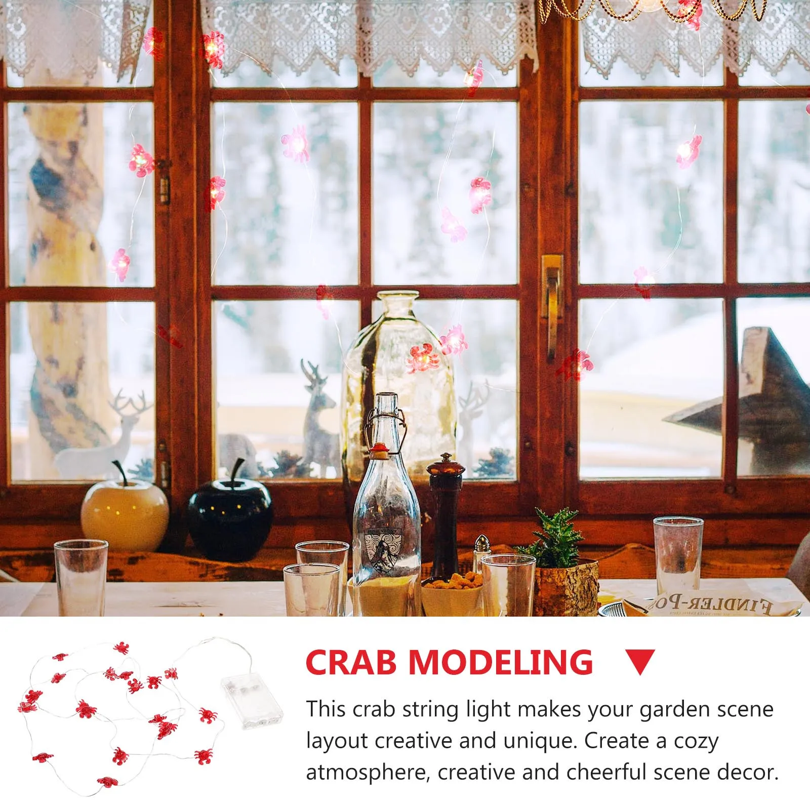 20LED creatieve krab lichtslinger unieke scènelamp tuin tuin hek muur decor warme gezellige sfeer lichtslinger