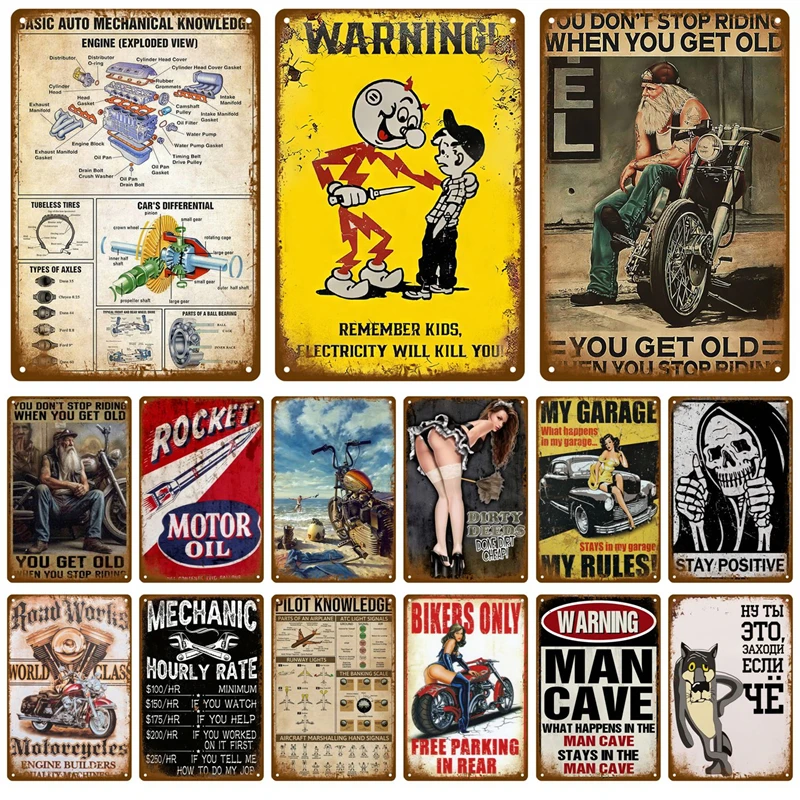 

Motor Oil Gas Metal Sign Wall Art Poster Plaque Vintage Tin Signs Iron Painting Decoration For Man Cave Cafe Garage Club Bar