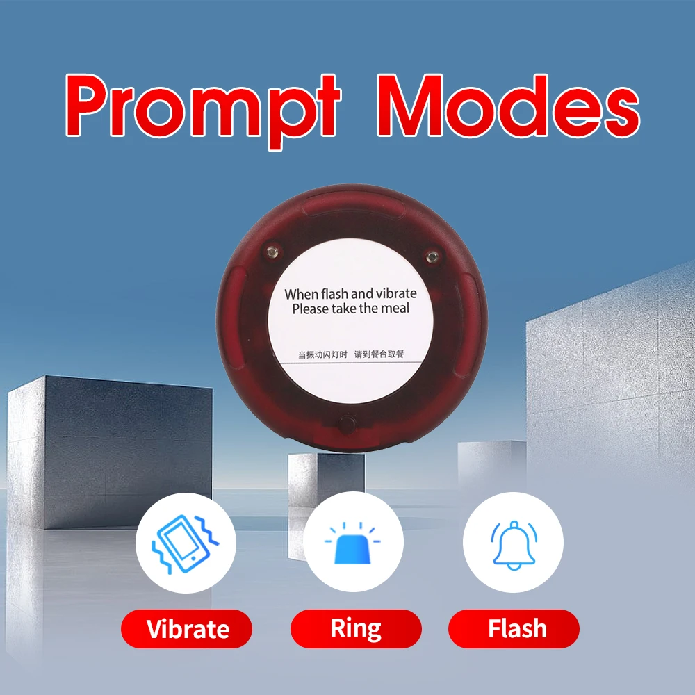 Wireless Restaurant Pager System Waterproof Buzzers Calling System Food Pager For Cafe Church Clinic Food Court Food Truck
