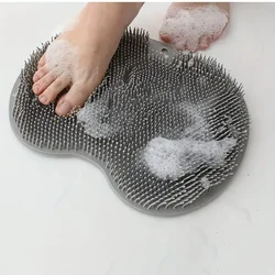 Exfoliating Shower Massage Scraper Bathroom Non-slip Bath Mat Back Massage Brush Silicone Foot Wash Body Cleaning Bathing Tool