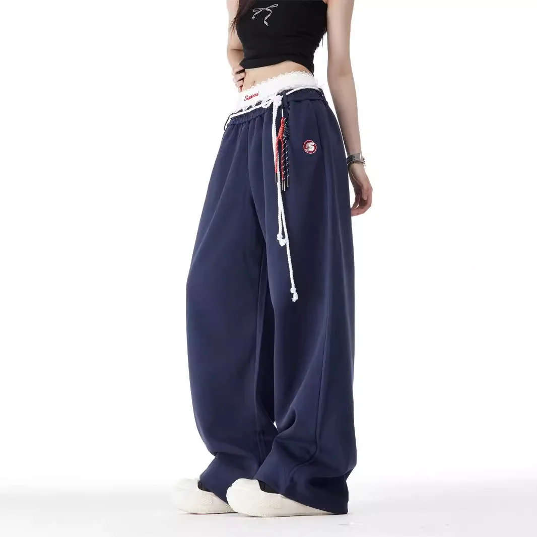 

2025 American retro jennie same jazz dance hip hop sweatpants men's and women's straight loose street dance trousers