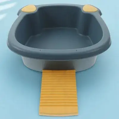 

Cute Cat Ear Baby Washing Basin Portable Plastic Washbasin For Bathing Face Hands Clothes Multipurpose Laundry Basin With Hidden