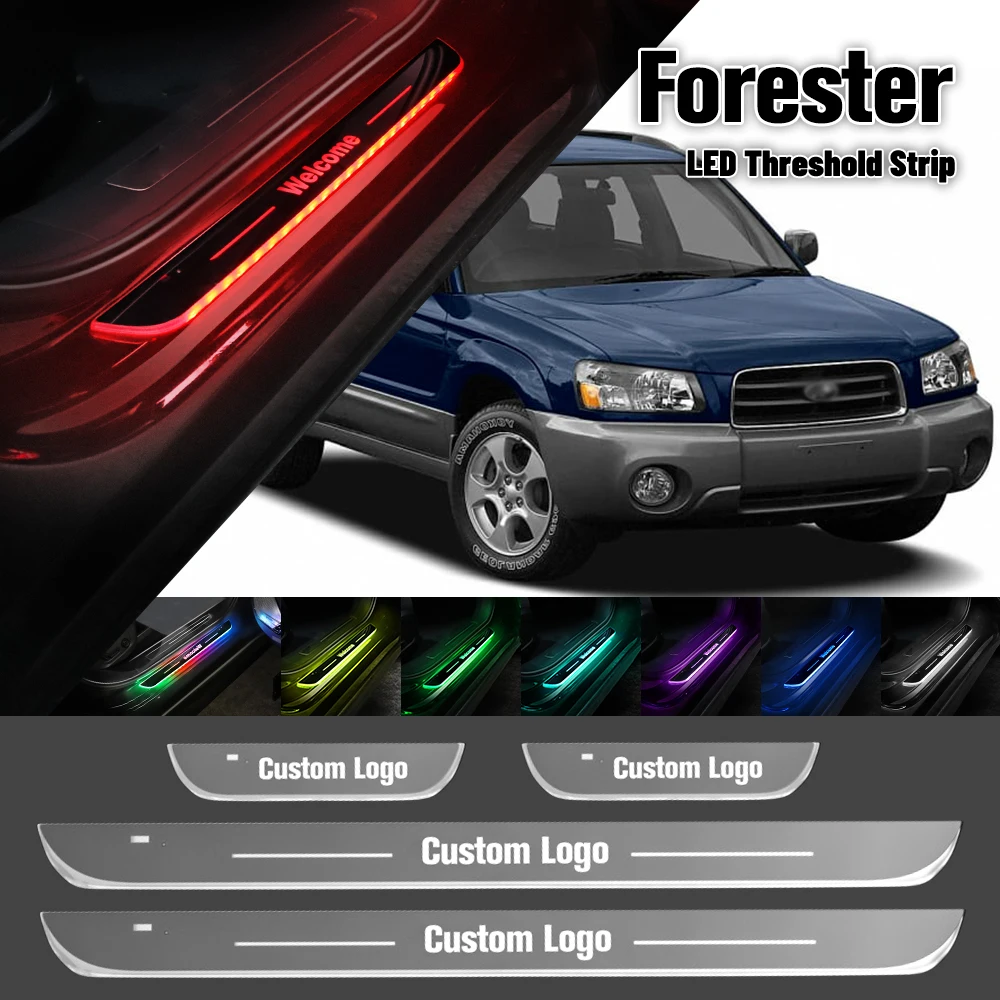 For Subaru Forester SF SG SH SJ SK 1997-2023 Car Door Sill Light Customized Logo LED Welcome Threshold Pedal Lamp Accessories