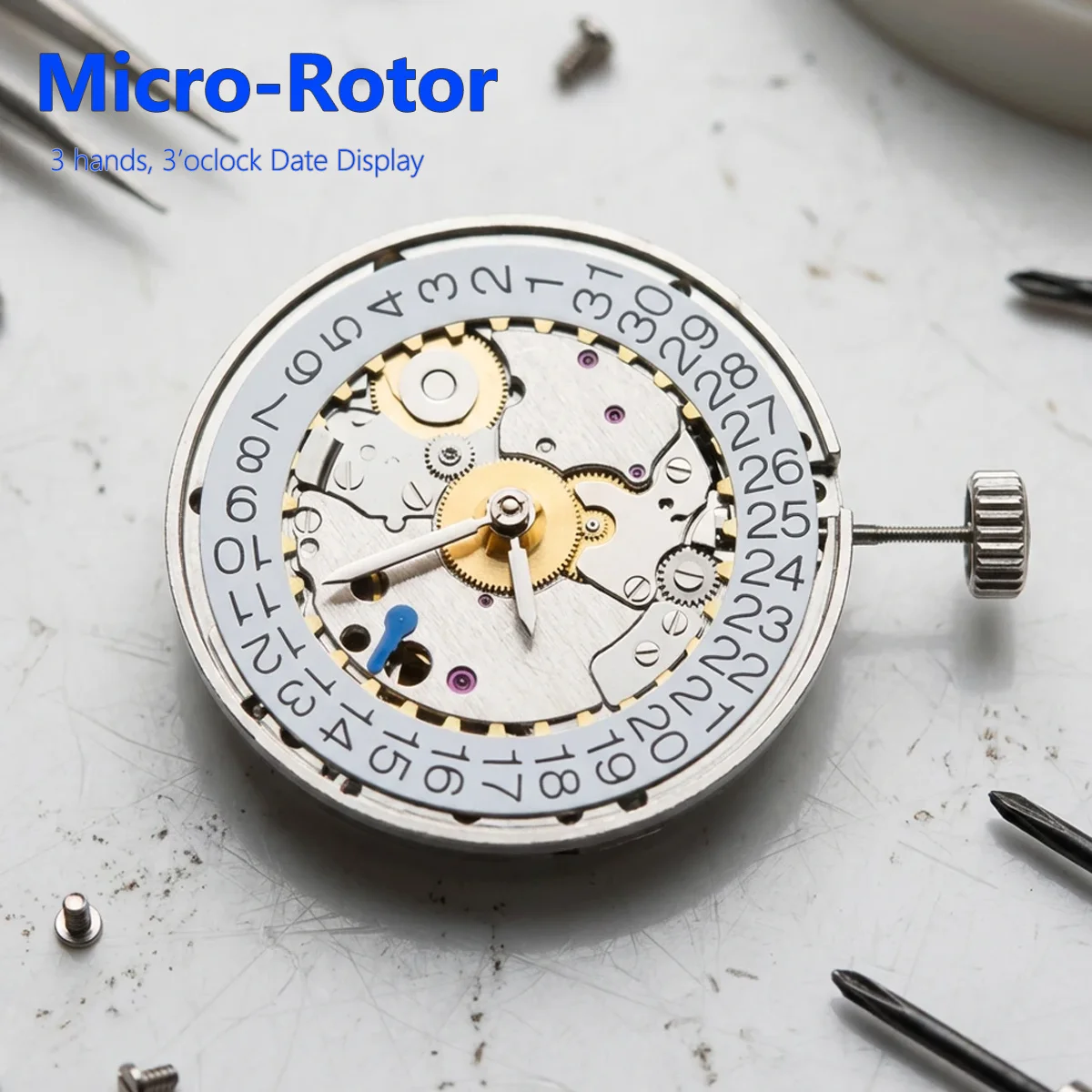

Механизм 3 2.5 Hands Super Slim Micro-Rotor Automatic Mechanical Movement 5000A с датой на 3 часах, запчасти для часовщиков