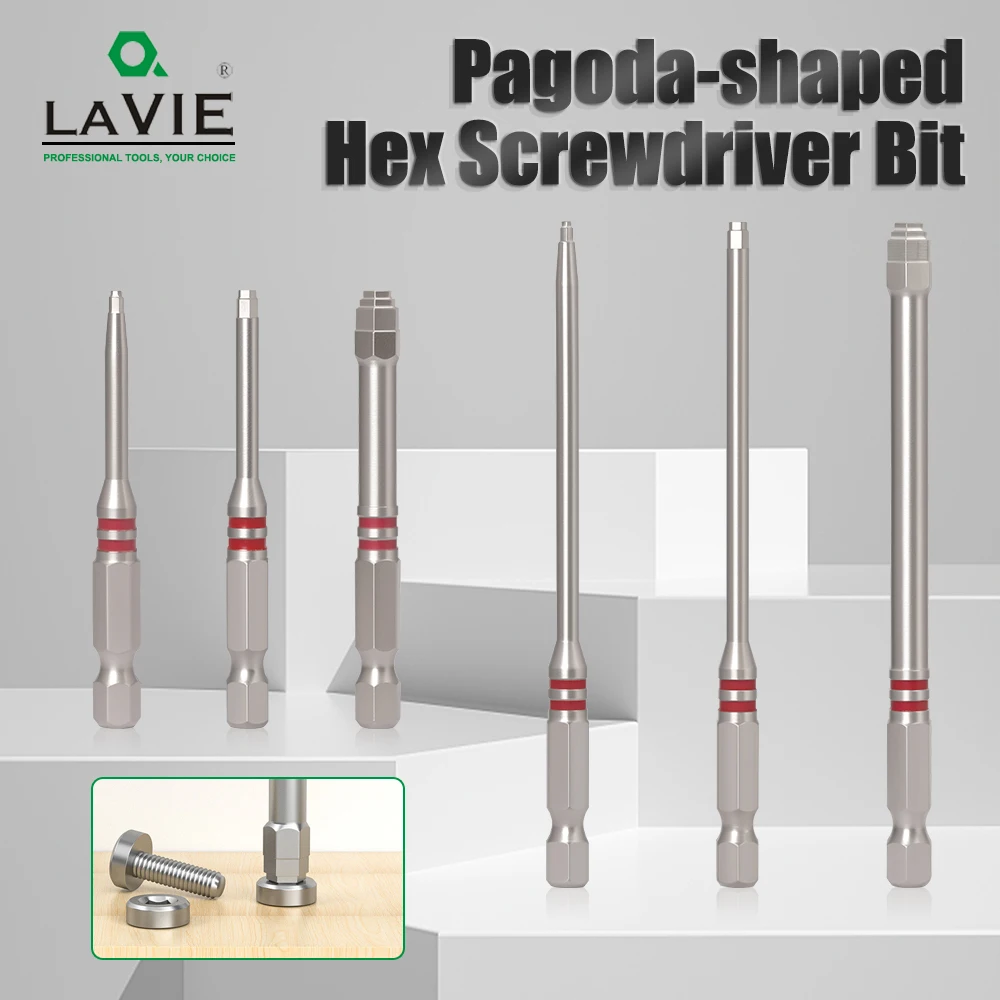 

LAVIE Hex Bit Set, 65mm-100mm Long Tips For Small Screw Extraction, Precision Repair Tools For Watch/Electronics/Toys AE133100T3