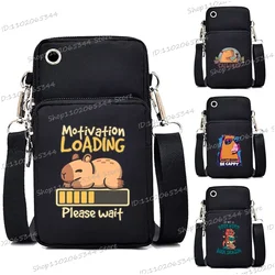 Women Mini Mobile Phone Bag Cartoon Capybara Print Wallet Coin Purse Capybara Lover Small Crossbody Bags New Women Mini Handbags