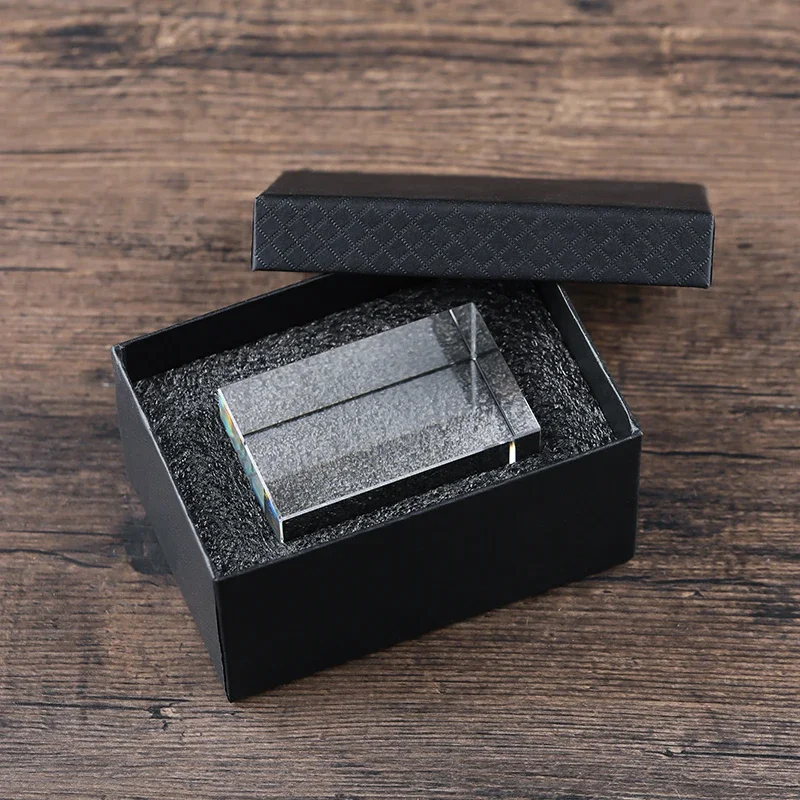 XTOOL Wholesale Blank K9 Wide Edge Crystal Rectangle Cube for 3D Laser Engraving Rectangular Columnar Crystal With LED Base