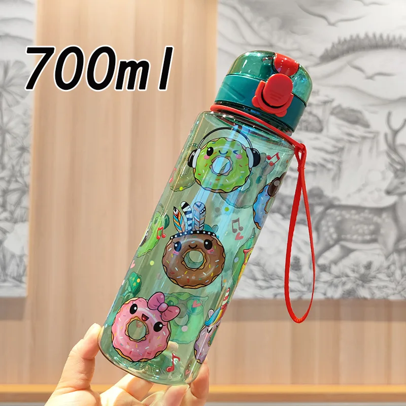 1 قطعة كوب ماء جديد كوب ماء دونات كوب محمول كوب بلاستيكي شفاف مريح غطاء ترتد