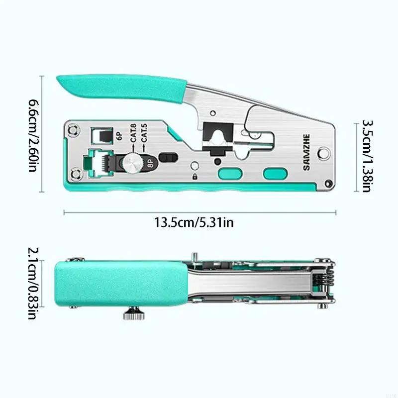 RJ45 RJ11 Cable Crimping Pliers 8P 6P Wire Cutter and Cover Remover with Grip Handle for Home Wiring Repair Use F19E