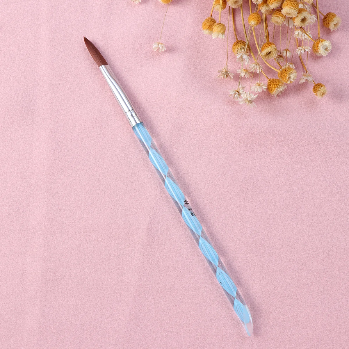 مجموعة 5 قطع من فرش تزيين الأظافر الكريستالية الحلزونية، أدوات قلم طلاء شعيرات صناعية خفيفة الوزن لتصميم مجموعة أظافر الأكريليك