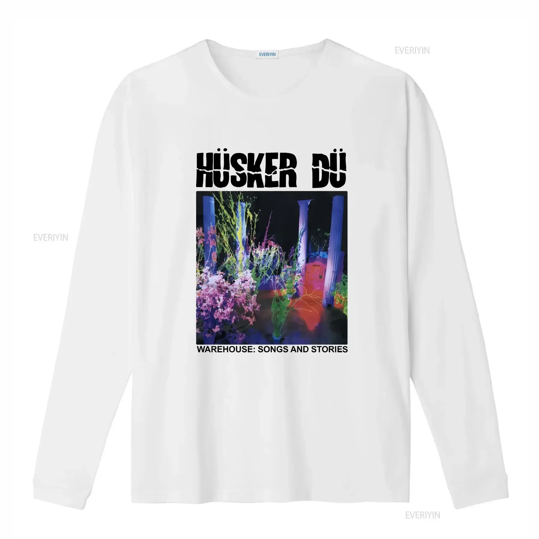 Husker Du Warehouse Songs and Stories White T Shirt S 5XL VN2145 vintage Washed Breathable Casual fashion Unisex Slightly