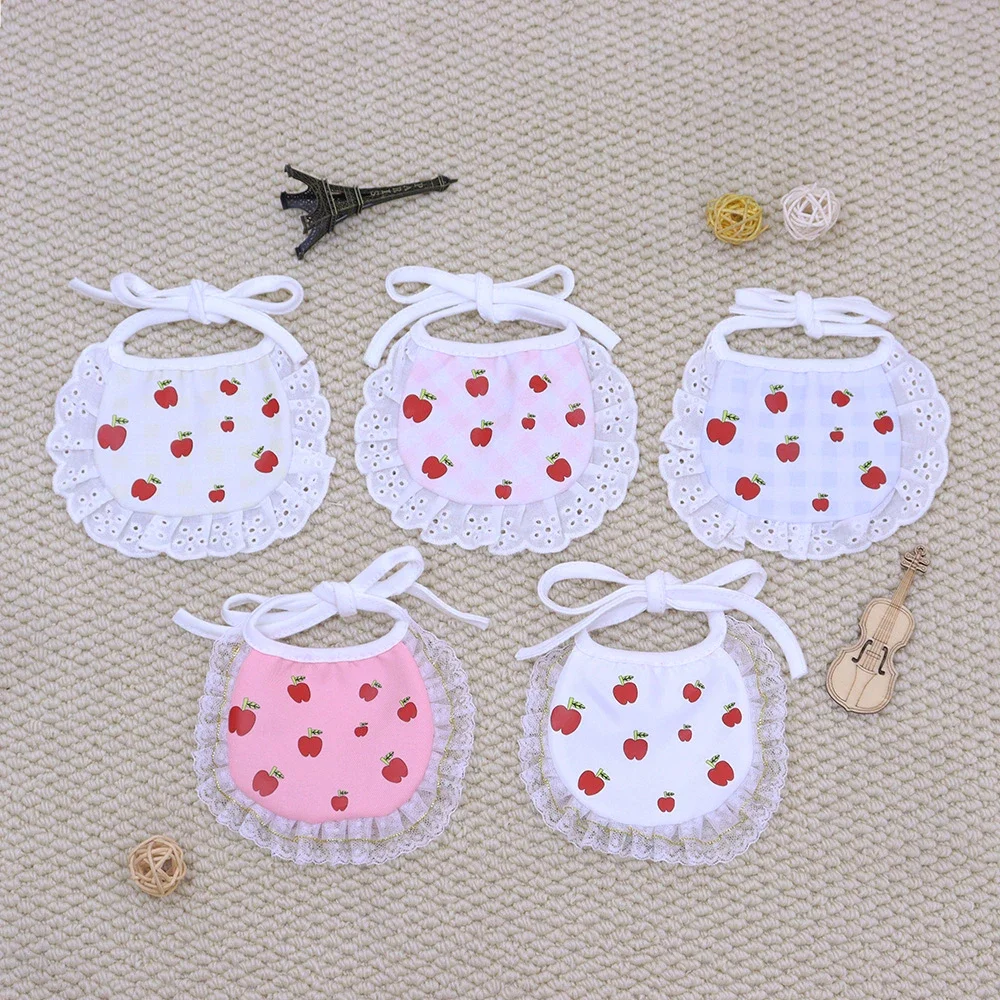 

1 Pc Pet Bib, Cats & Dogs Cute Lace Apple-Pattern Triangular Scarf , Various Colors, For Puppies kittens
