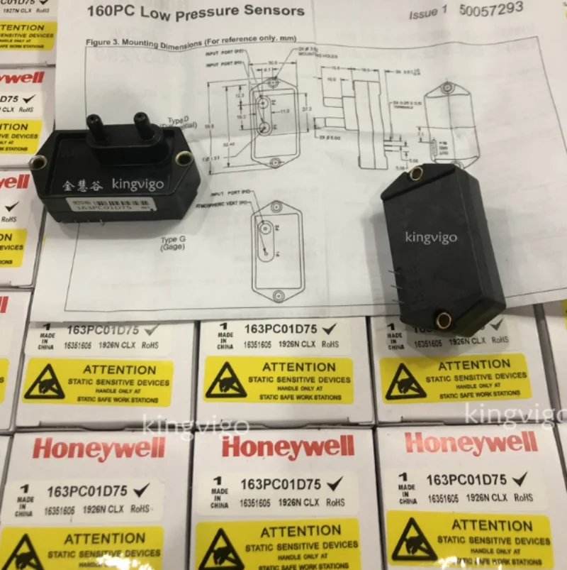 

163PC01D75 SENSOR PRESS DIFF 2.5" H2O 3SIP Honeywell