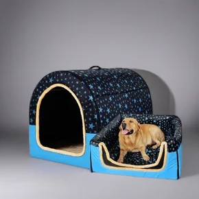 

Теплый питомник для собак, большой, среднего размера, съемный, моющийся, зимний коврик для собачьего домика, мягкая кровать, гнездо, палатка для глубокого сна для домашних животных на открытом воздухе