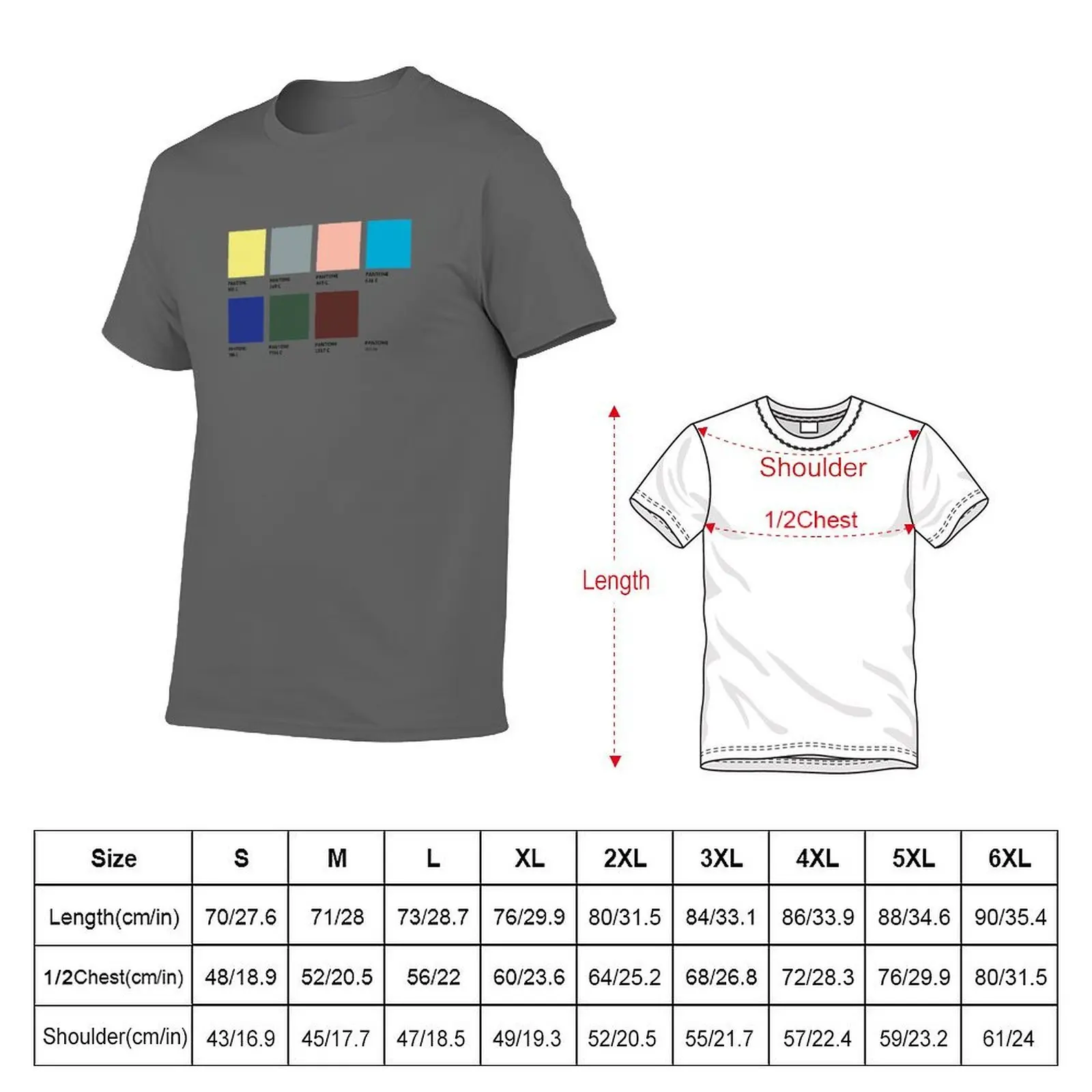Pantone Tee Sean Wotherspoon Colours T-Shirt man t shirts graphic t shirt man casual T-Shirt