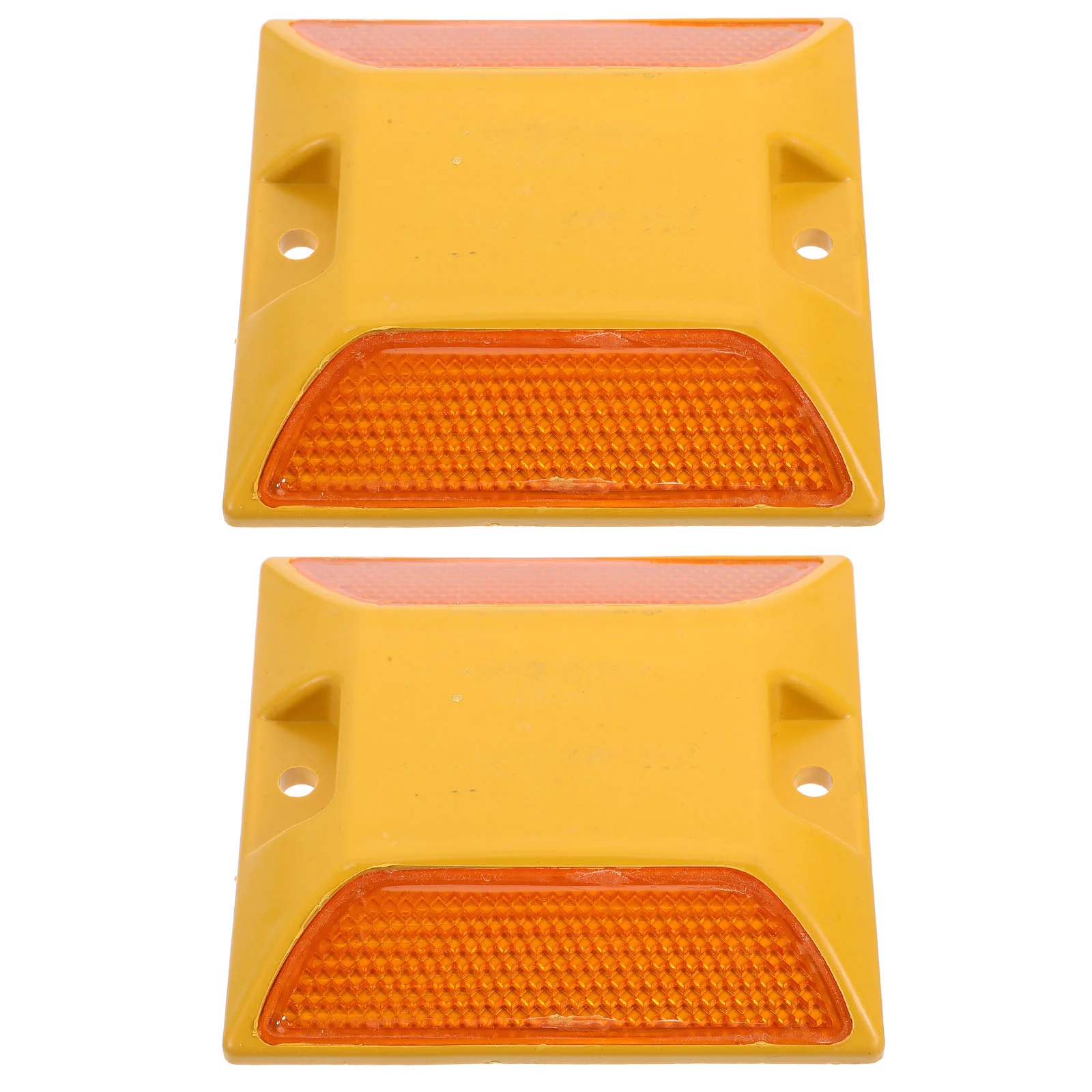 2 Pcs Reflective Plastic Road Signs Step Lights Outdoor Marker Rectangle Stud Roadside Studs Markers