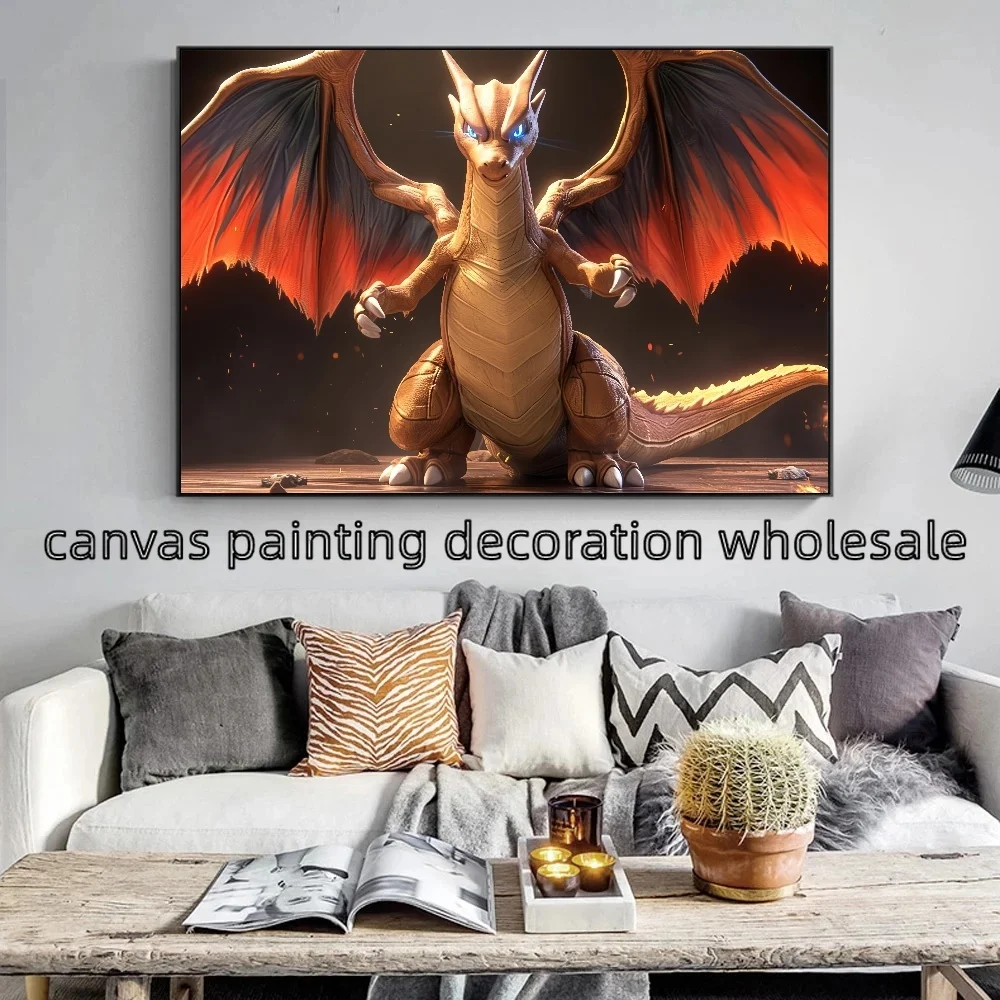 Pósteres periféricos de Anime Pokemon japonés Gengar Bulbasaur Charizard, arte moderno de moda, decoración de habitación, pintura en lienzo, regalo