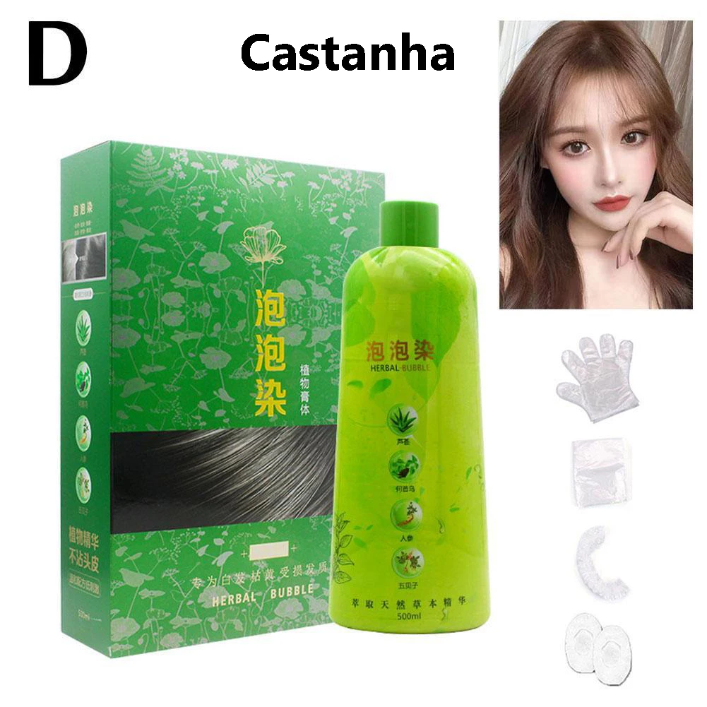 Randloses Shampoo 3 in 1 schwarzes Haar färbemittel Shampoo pflegt langlebig für Männer Frauen blasen grau Haar färbemittel Shampoo 500ml