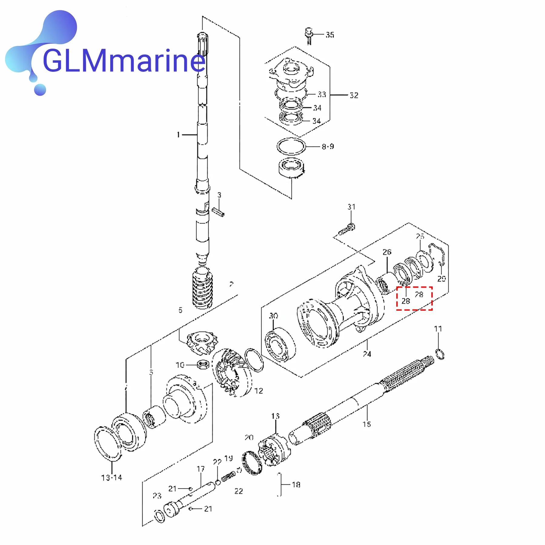 2Pcs Oil Seal 09282-28002 for Suzuki Outboard DF 70 90 100 115 DT 115 140 DT75TCL DT85TCL Series Marine Engine Propeller Shaft