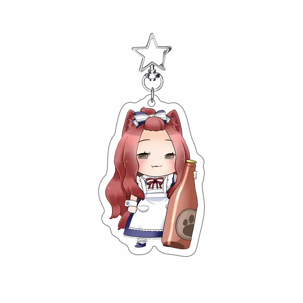 Anime Chainsmoker Cat Yani Neko Manga Neu 6cm Acryl-Standee Schlüsselanhänger Lustiger Katzenmädchen-Charakter Desktop-Ornament Sammlerstück – Detail 7