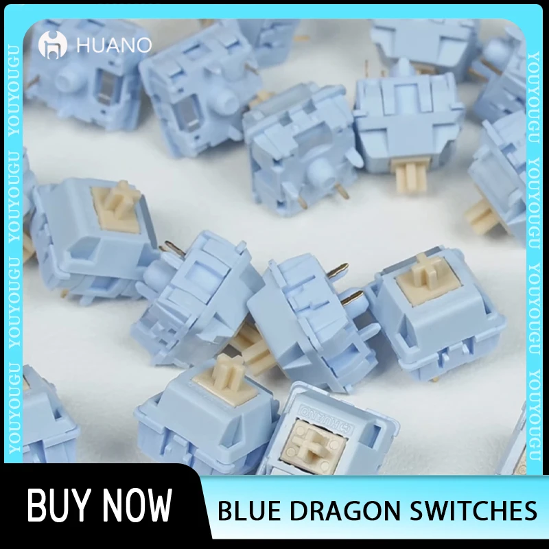 

HUANO переключатели Blue Dragon, механическая клавиатура, линейный переключатель 40gf, горячая замена, переключатель MX, аксессуары для ПК, геймеров, подарки на заказ