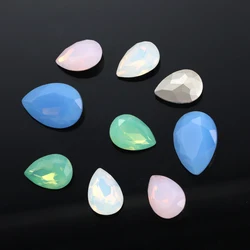 13x18mm Glitter Opal Drop Rhinestones For Art Crafts Decoration Pointback Nail Charms Glass Strass Jewelry Making Accessories
