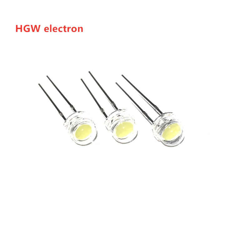 100pcs 5mm straw hat led super bright white 0.3w 0.5W F5 power 0.5W LED red yellow green blue warm white lamp bead