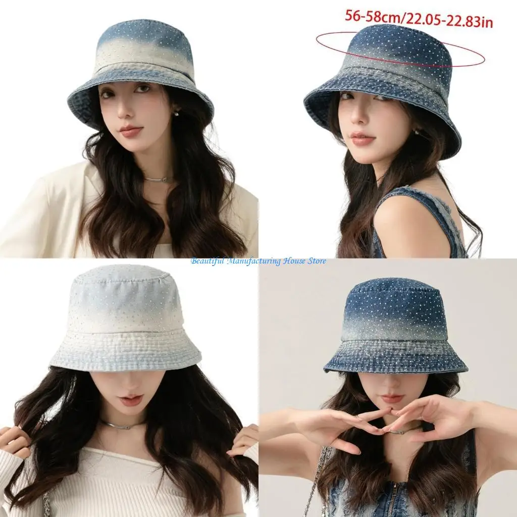 e56a-bucket-hat-rhinestones-decorated-casual-hat-breathable-jeweled-sports-fisherman-hat-surprise-gift-for-getaways