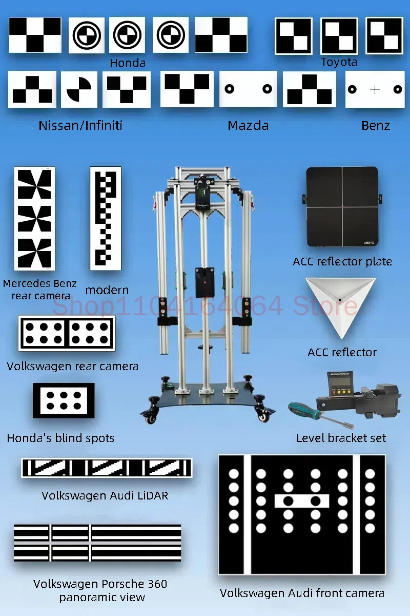 Инструмент для калибровки Acc Калибровка инструмента Adas Складной радар для калибровки Полный набор + передняя камера + задняя камера + панорамный вид на 360 градусов