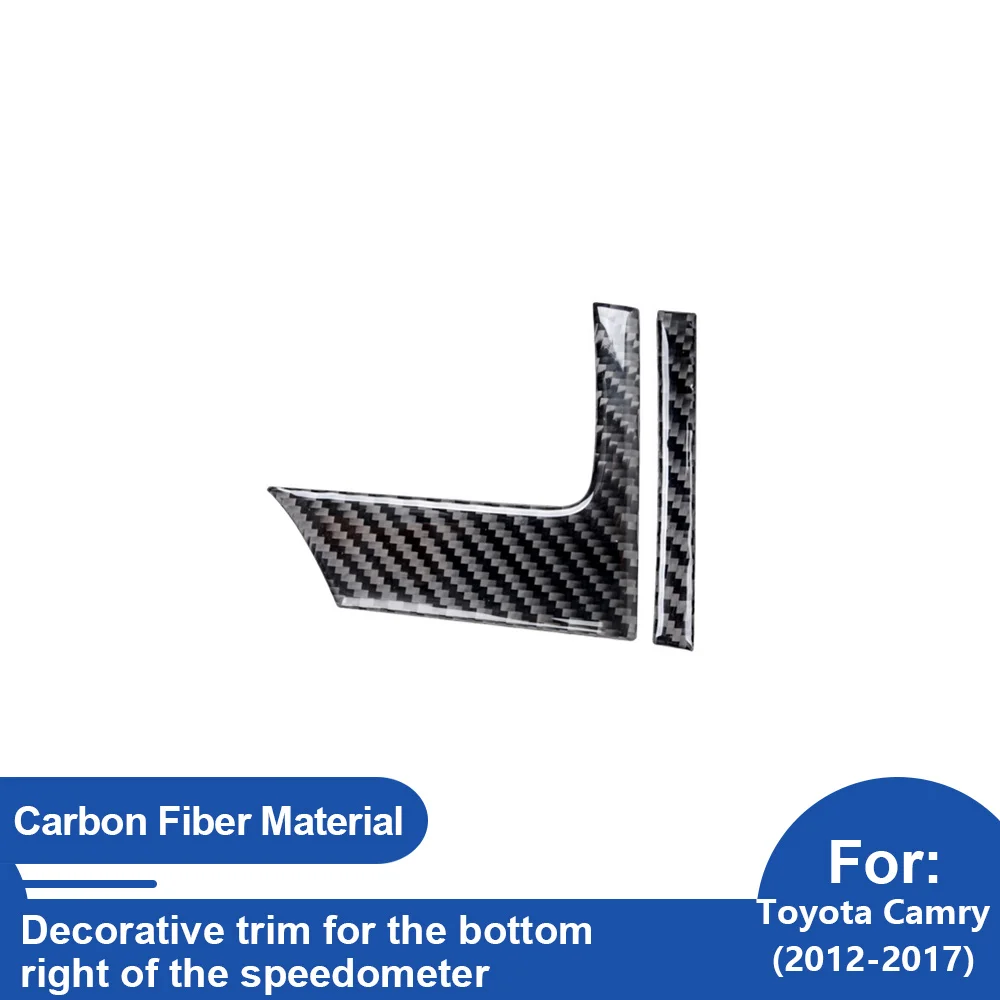 For Toyota Camry 2012-2017 LHD Speedometer Right Decorative Sticker Black Carbon Fiber Trim Cover Interior Accessories Upgrade
