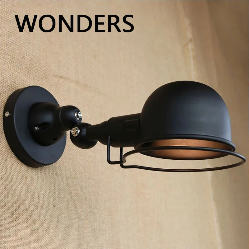 Vintage Wall Lamp Retro Mechanical Arm Lighting Creative Retractable Rotatable Adjusted Iron Sconces Home Decor LED Wall Light