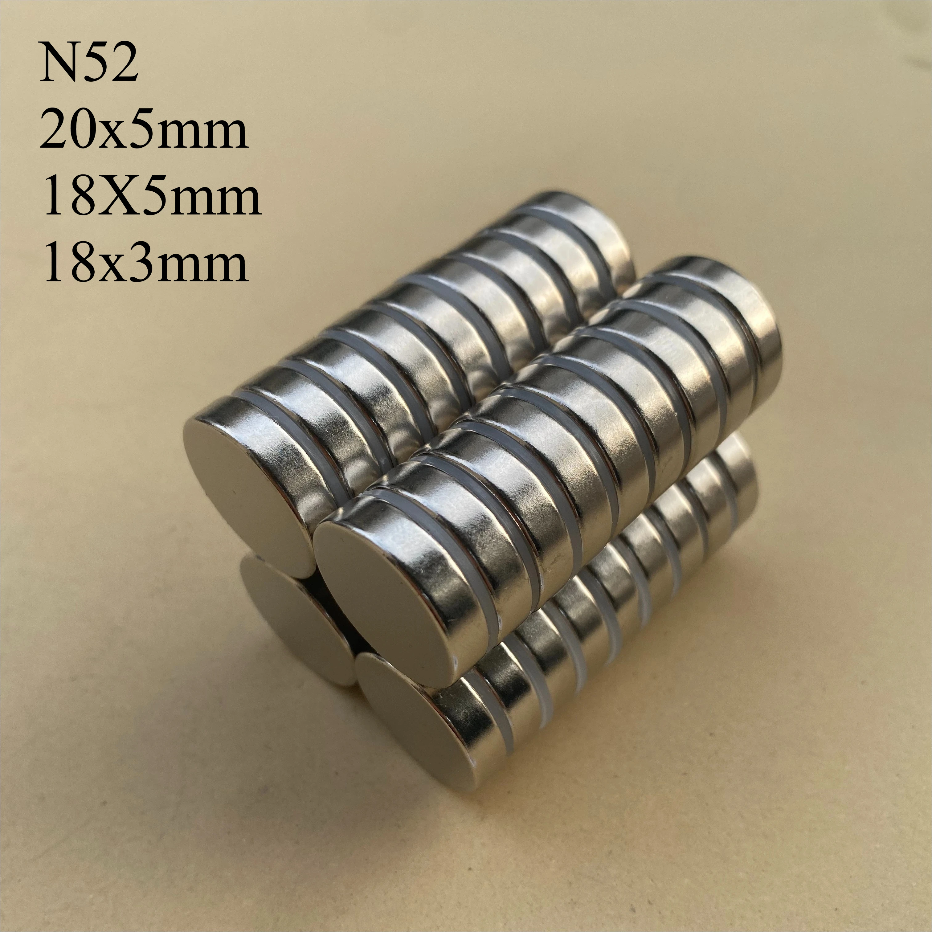 N52 20x5 18X5 18x3 Standard Size  Magnet Round round Kitchen Neodymium Strong Powerful Scooter 3D Printer Billboard craft strong