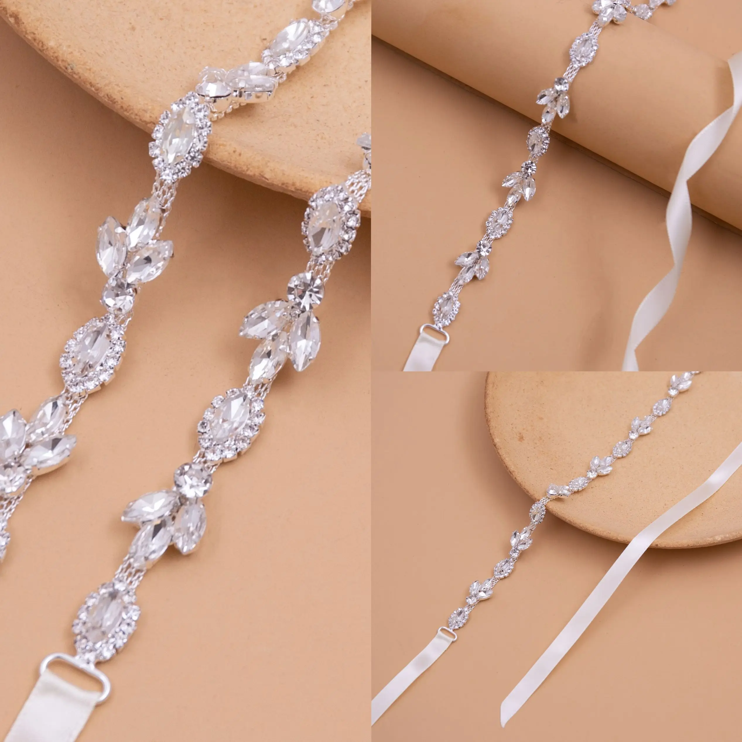 

Rhinestones Bridal Belt Diamond Wedding Dress Belt With Crystal Wedding Sash For Prom Wedding Dress Accessories