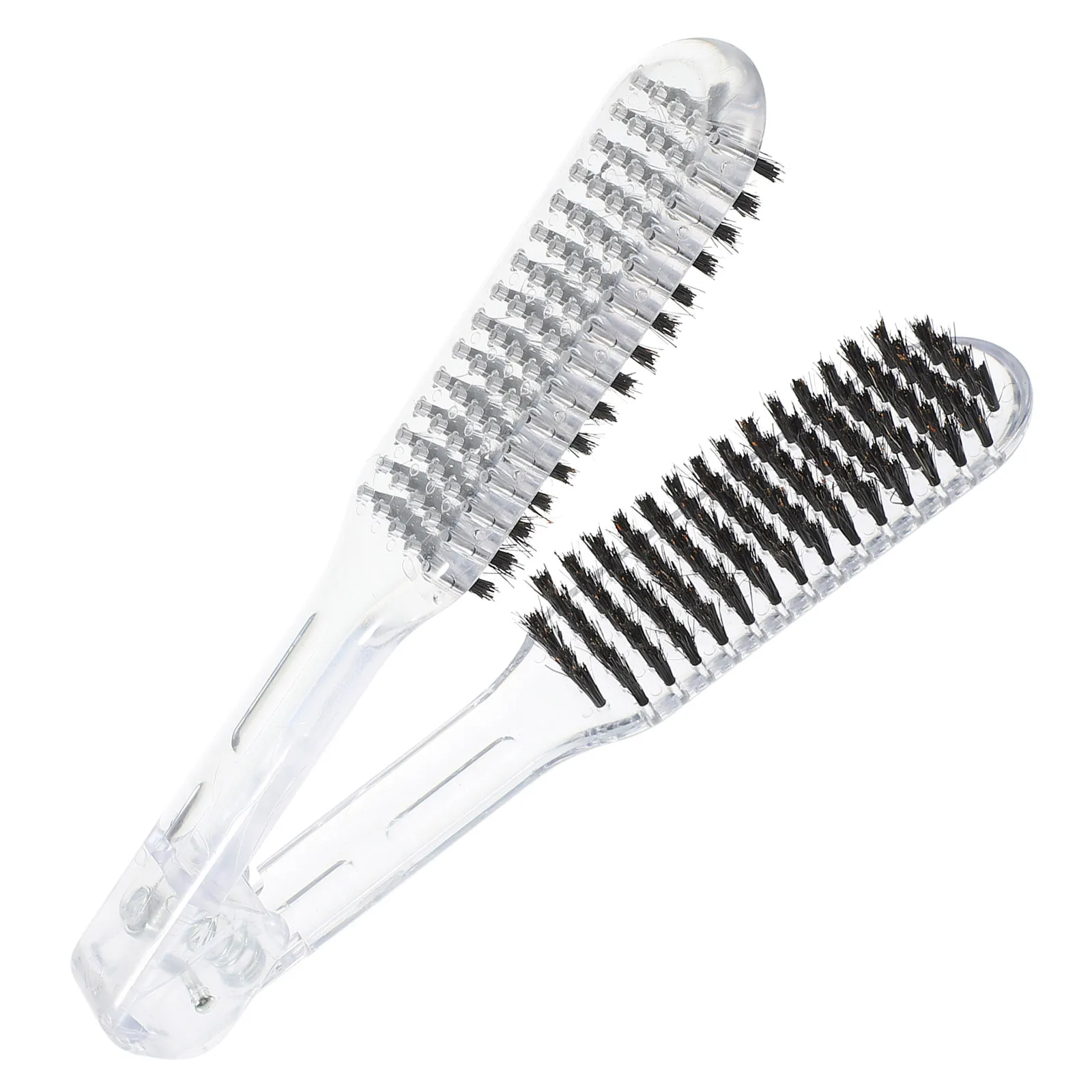 

V-shaped Straightening Styler Transparent Plastic Durable Straight Hair Comb Lightweight Salon Home Straightener Brush For Women