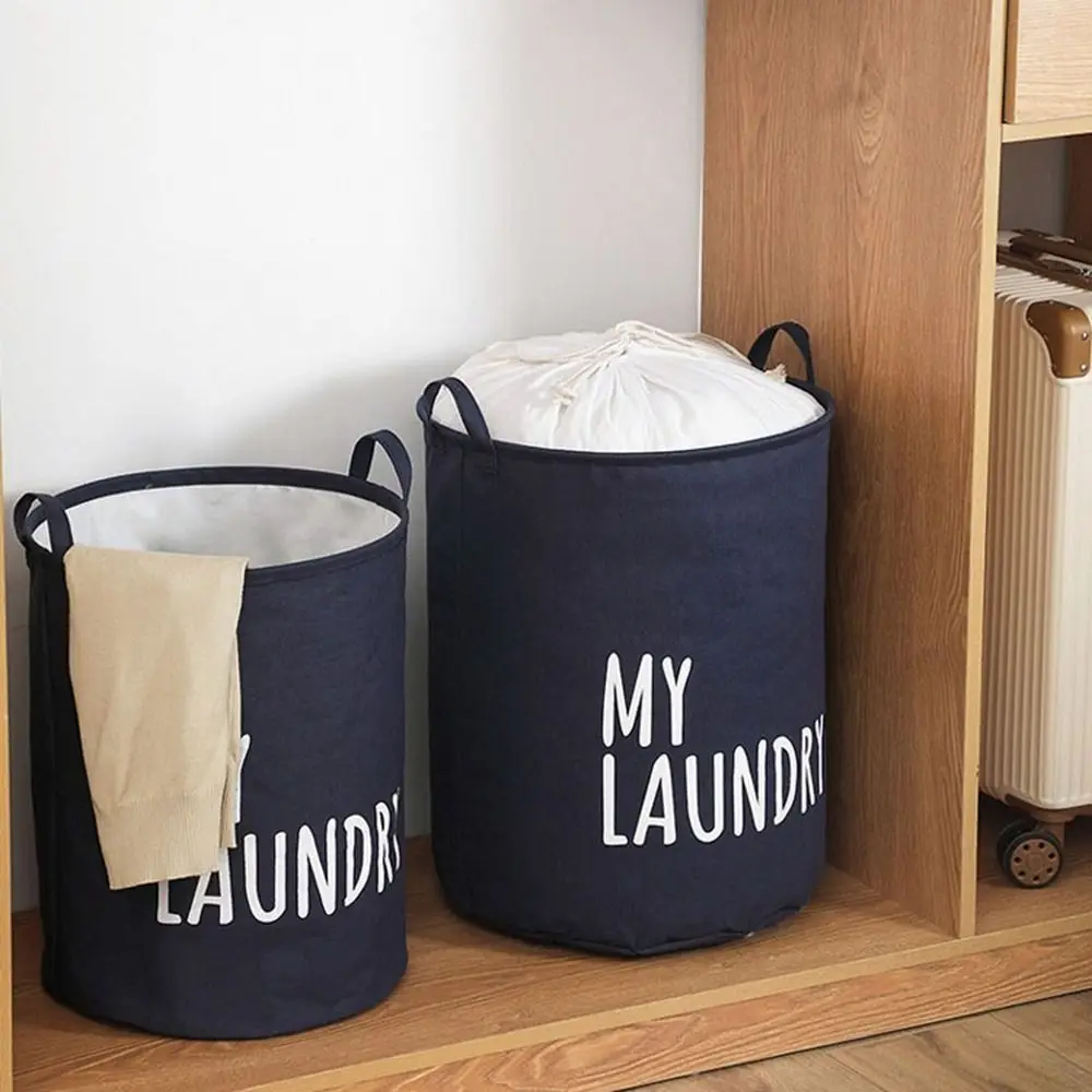 Foldable Drawstring Laundry Basket Large Capacity Waterproof Clothes Storage Basket For Home Bathroom Children\'s Toy Organizer