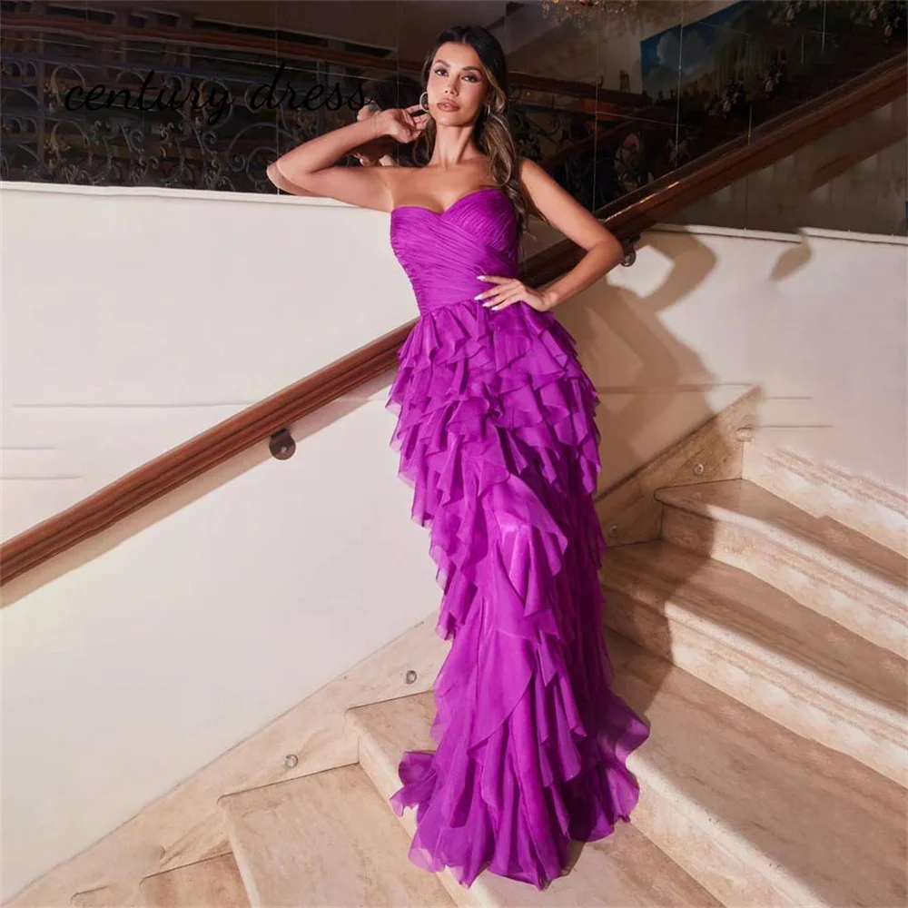 

Customized Sweetheart Women Prom Formal Dress Mother Of The Bride Sleeveless Charming Ruffle Party Dresses Women Evening Gown