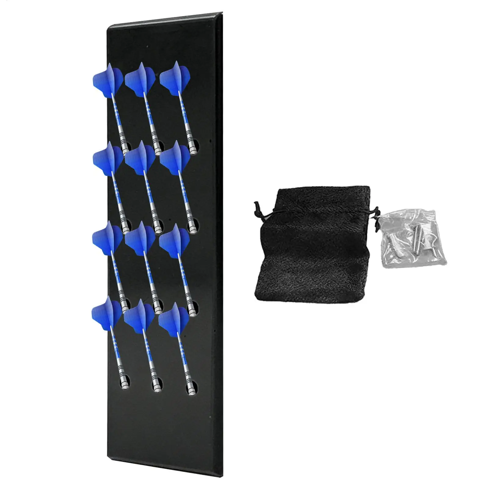 

12 Hole Wooden Dart Holder Wall Mount Display Rack & Organizer with Storage Bag for Home Game Room Bar Man Cave Garage Basement