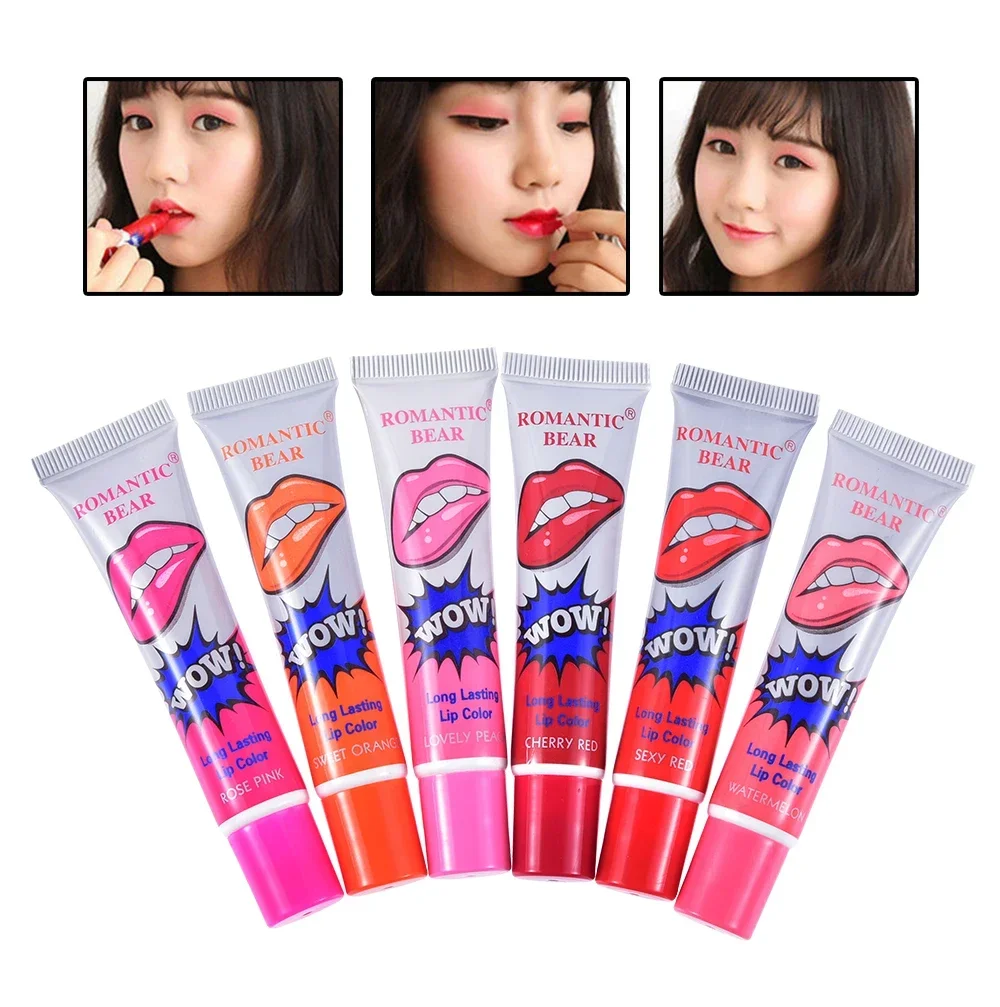 Amazing 6 Colors Peel Off Liquid Lipstick Waterproof Long Lasting Lip Gloss Mask Moisturizer Makeup Tear Pull Lip Tint Cosmetic