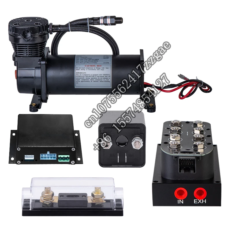 Automotive air suspension electronic control part with 1/4 NPT compressor and 1 suspension solenoid valve and 1 set controller