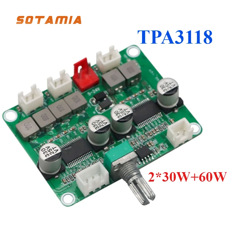 SOTAMIA TPA3118 High Power Amplifier Board 2x30W+60W Hifi Digital Home Music Subwoofer Amplifier Audio 2.1 Mini Amp amplificador