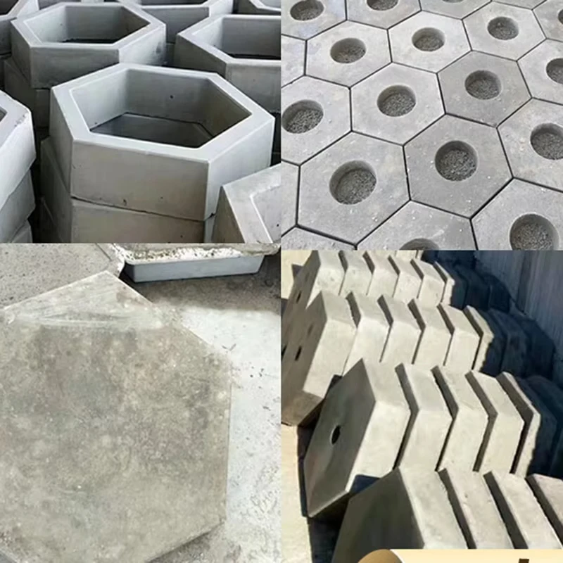 Plum Shaped Hexagonal Cement Mold 12.5 * 5Cm Hollow Grass Planting Brick Ecological Slope Protection Concrete Component