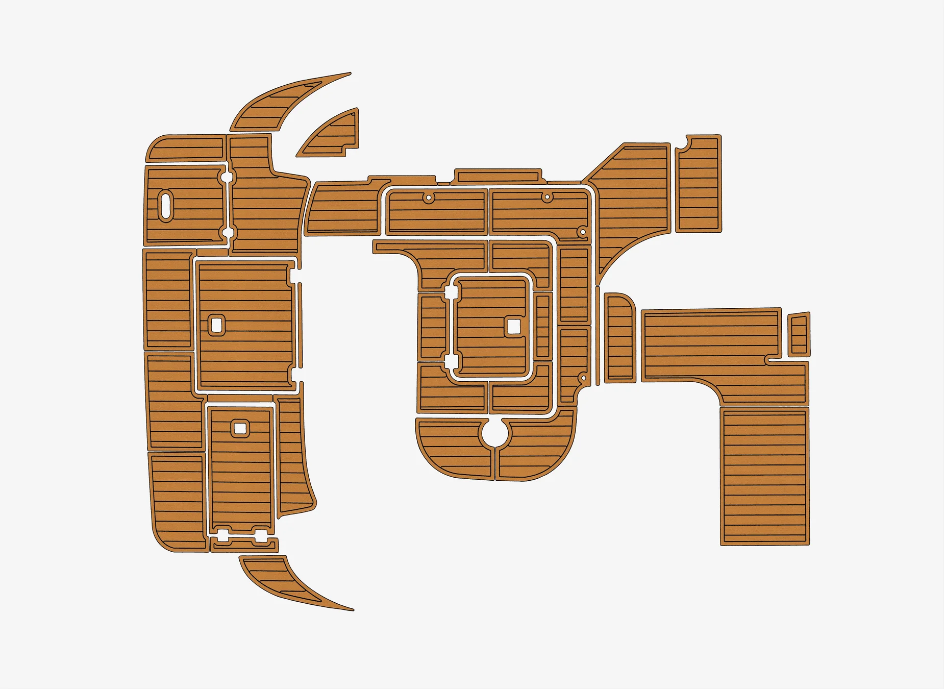 

2003-2004 Cruisers 3772 1/4" 6mm EVA foam Non-Slip PVC Teak Decking marine Mat aqua gatorstep carpet Marine Floor